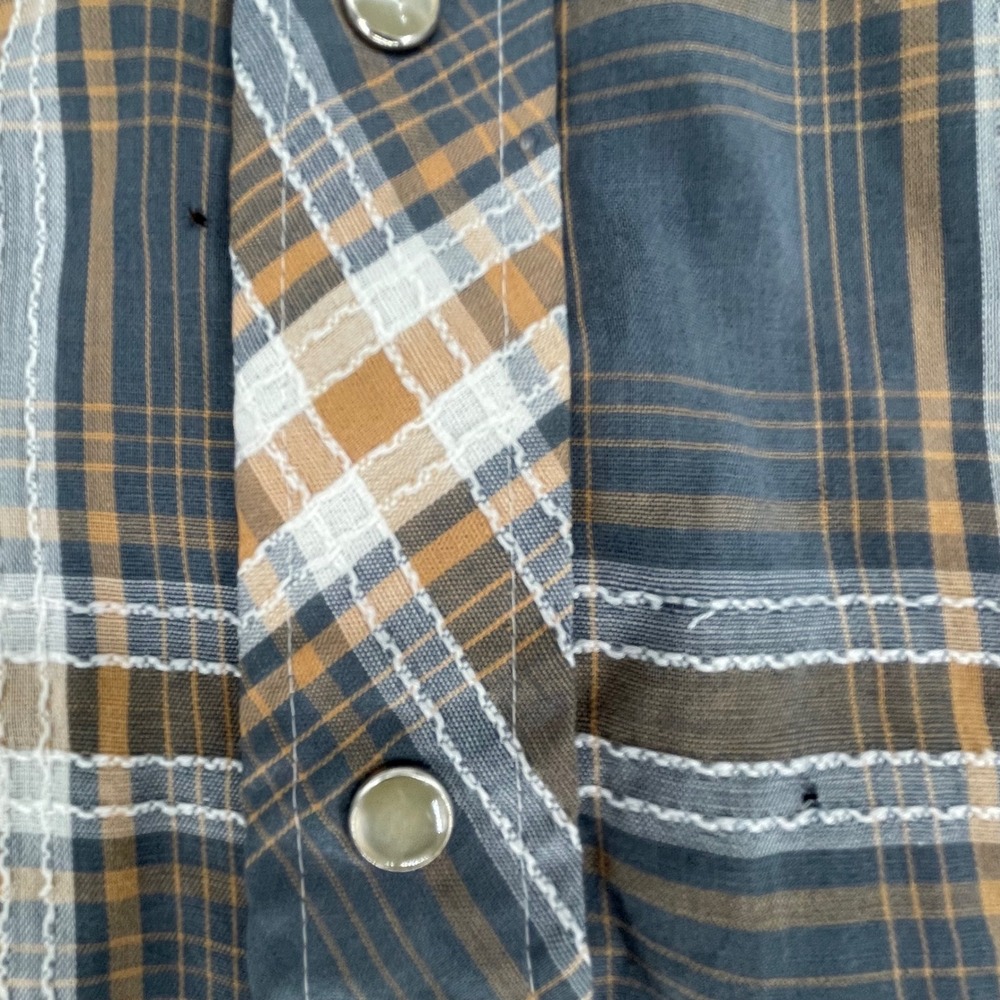Vintage H Bar C California Ranchwear Western Pearl Snap Plaid Shirt Thrashed - Picture 6 of 12